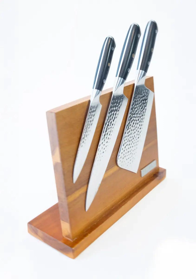 PORTA CUCHILLOS PREMIUM MADERA MAGNETIZADO 30CM CAFE - 2