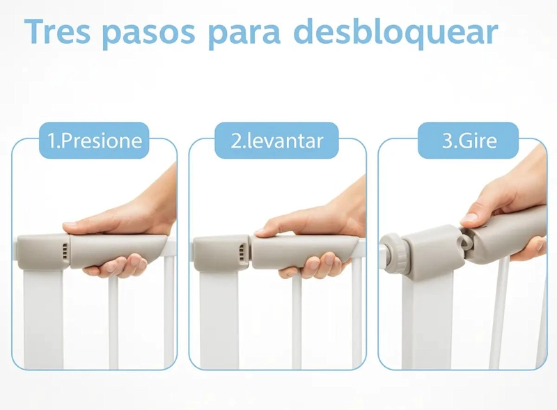 REJA DE SEGURIDAD AJUSTABLE 75-82 CM PARA BEBE S - 5