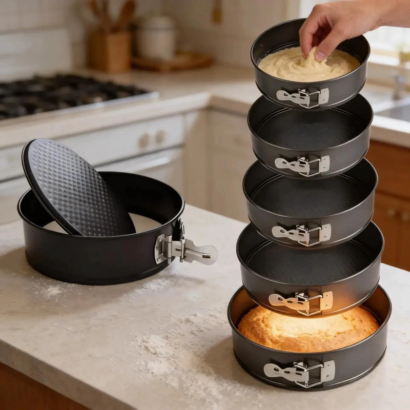 SET DE 6 MOLDES DESMONTABLES PARA TORTAS DE 18 A 28 CM - 1