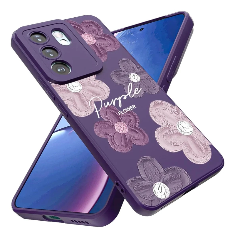 GENÉRICO CARCASA PURPURA CON FLORES PARA VIVO V30 LITE