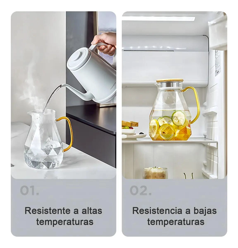 SET JARRA DE TE  CON INFUSOR Y 4 TAZAS DE CRISTAL - 4