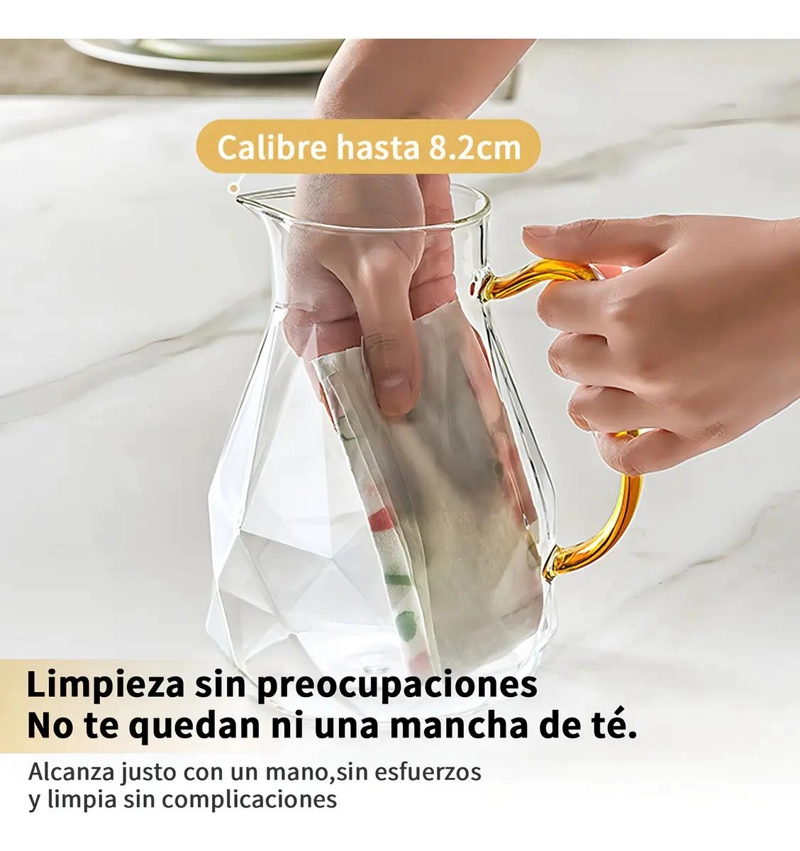 SET JARRA DE TE  CON INFUSOR Y 4 TAZAS DE CRISTAL - 5