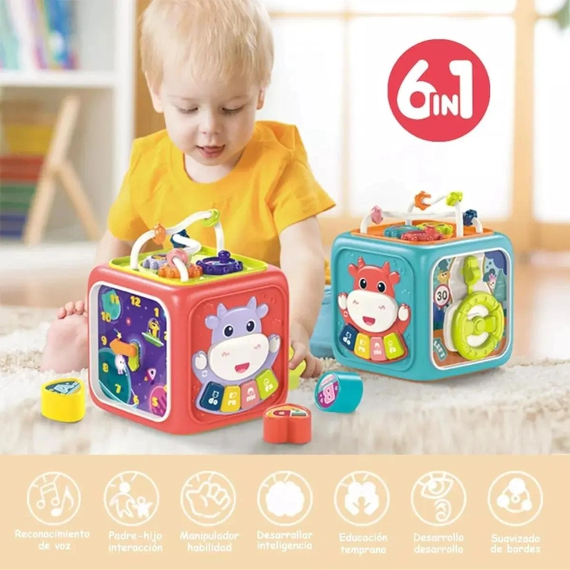 JUGUETE MONTESSORI EDUCATIVO CUBO DIDACTICO 6 EN 1 - 4