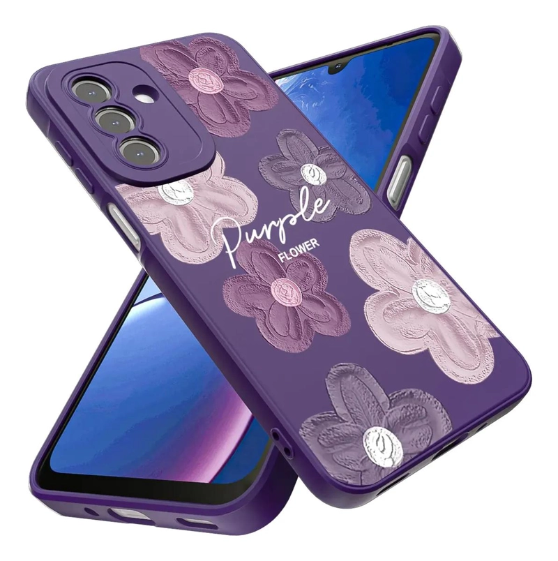CARCASA PURPURA CON FLORES PARA SAMSUNG GALAXY A16 - 1