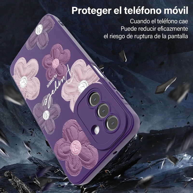 CARCASA PURPURA CON FLORES PARA SAMSUNG GALAXY A16 - 3