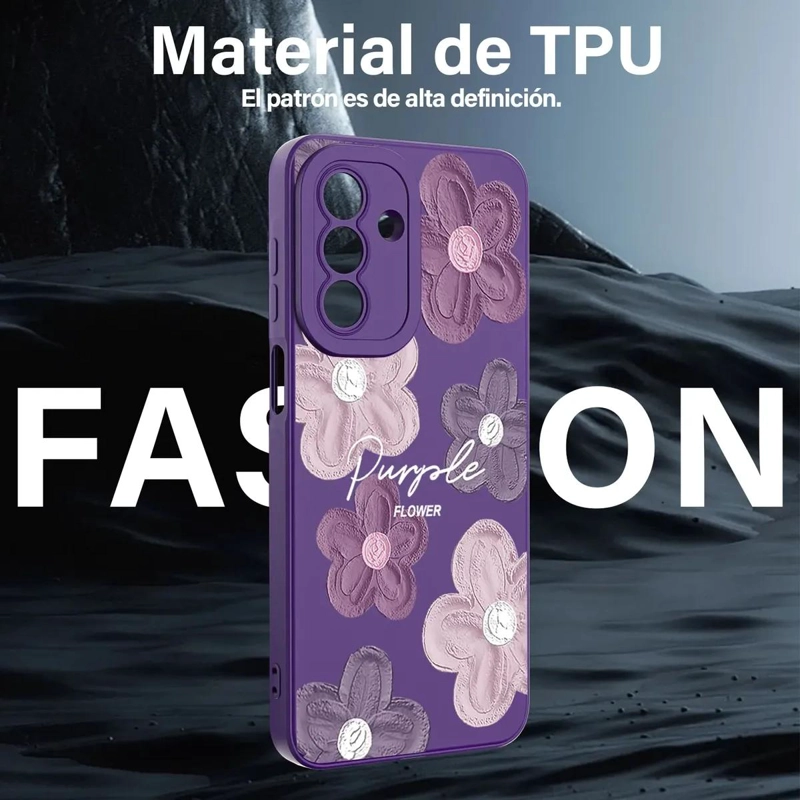 CARCASA PURPURA CON FLORES PARA SAMSUNG GALAXY A16 - 4
