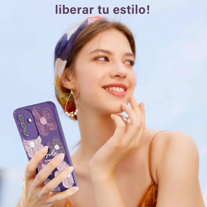 CARCASA PURPURA CON FLORES PARA SAMSUNG GALAXY A16 - 5