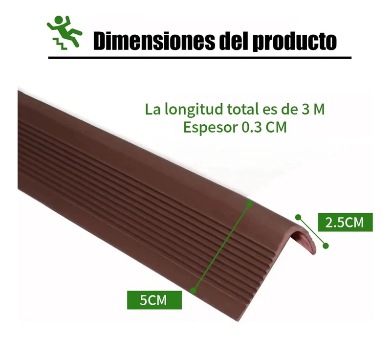 PROTECTOR DE BORDE PARA ESCALERA DE GOMA 3M MARRON - 2