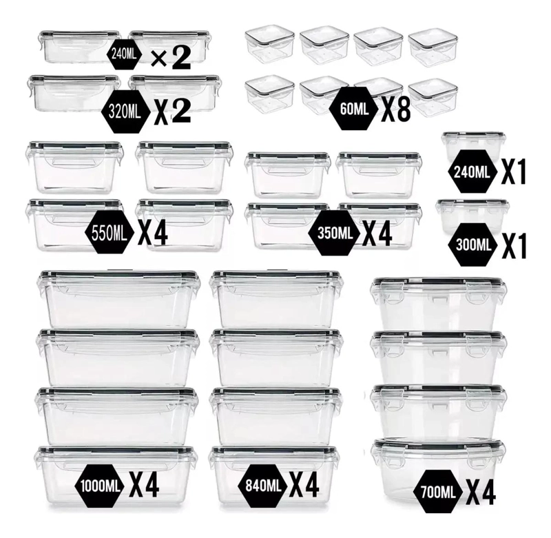 34 RECIPIENTES HERME TICOS TAPER COLOR BLANCO - 2