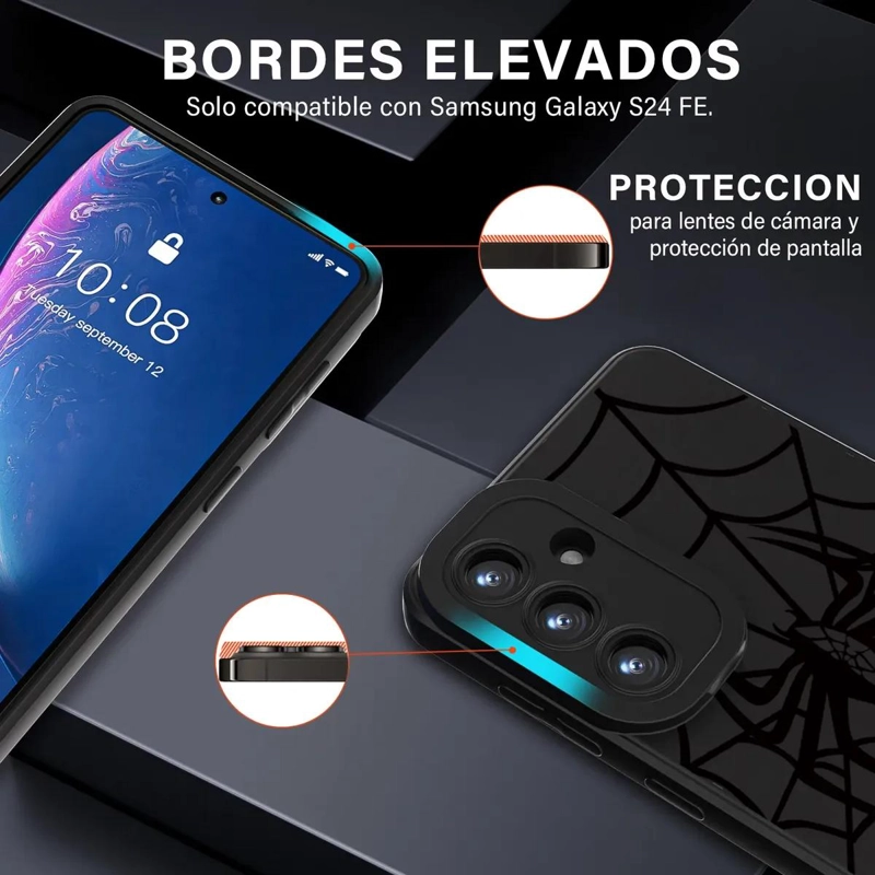 FUNDA NEGRA PARA SAMSUNG GALAXY S24 FE CON DIBUJOS - 2
