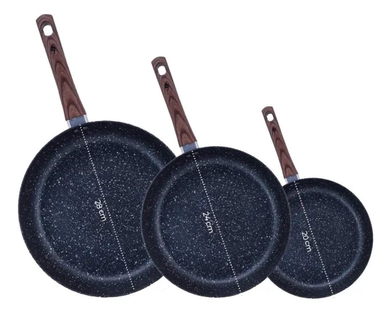 SET DE SARTENES DE 20, 24 Y 28 CM CON RECUBRIMIENTO DOBLE ANTIADHERENTE Y DISEÑO - 5
