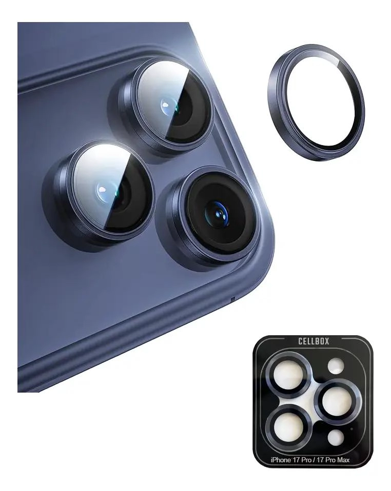 GENÉRICO PROTECTOR DE LENTE ALUMINIO Y VIDRIO TEMPLADO AZUL
