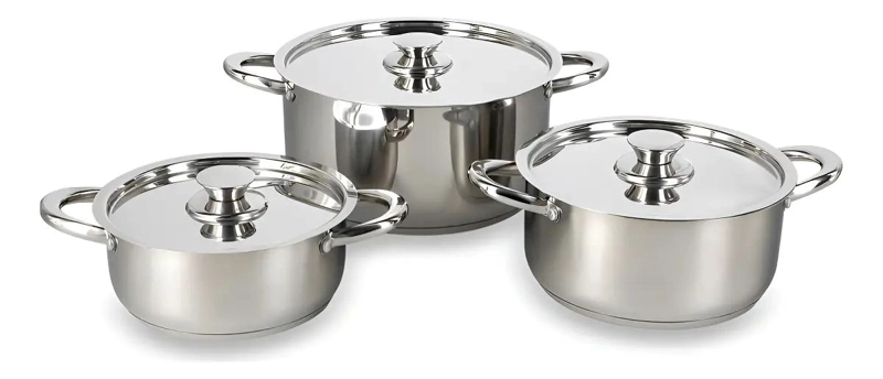 BATERIA DE COCINA 6 PIEZAS ACERO INOXIDABLE - 1