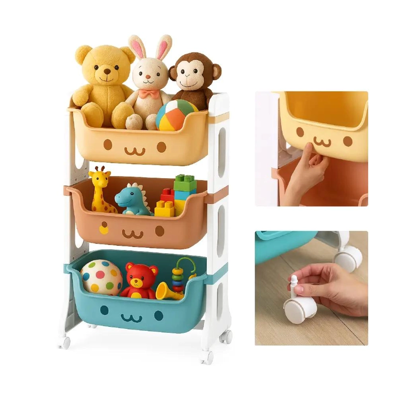 MUEBLE ORGANIZADOR DE JUGUETES CON 3 CONTENEDORES - 3