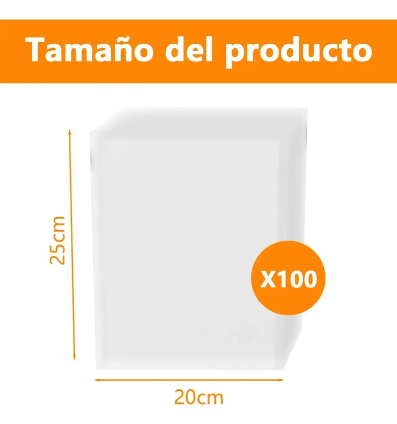 100 BOLSAS SELLAR AL VACIO 20X25 ESPESADAS - 2