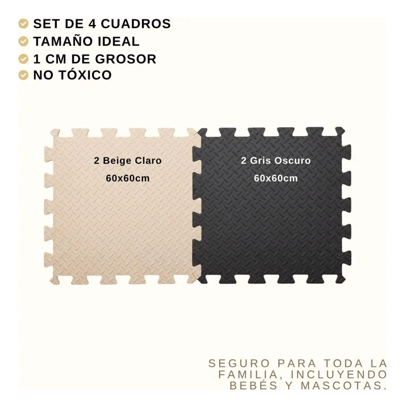 PISO DE GOMA EVA INFANTIL SET 4 PIEZAS 60X60 - 2