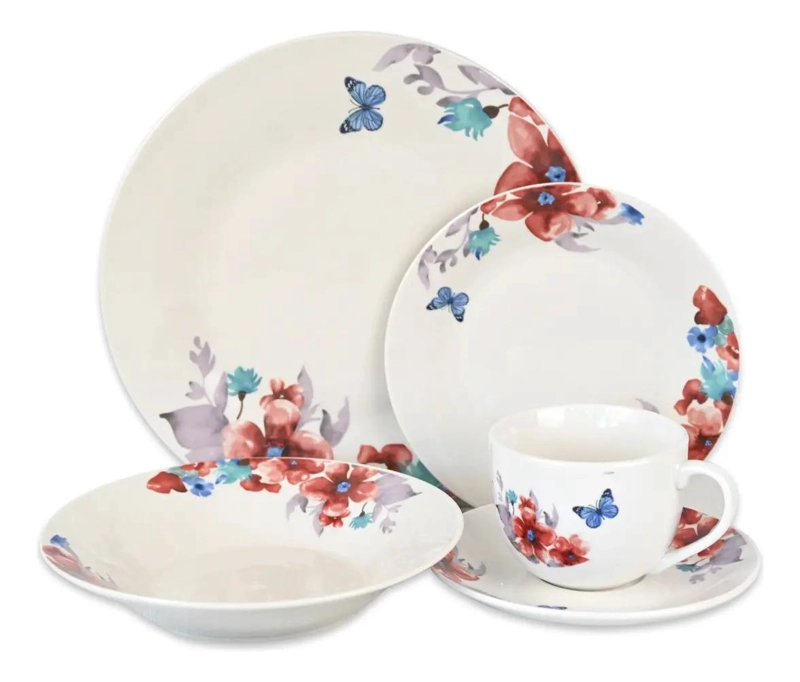 VAJILLA PORCELANA 20 PIEZAS DISEÑO ELEGANTE - 3
