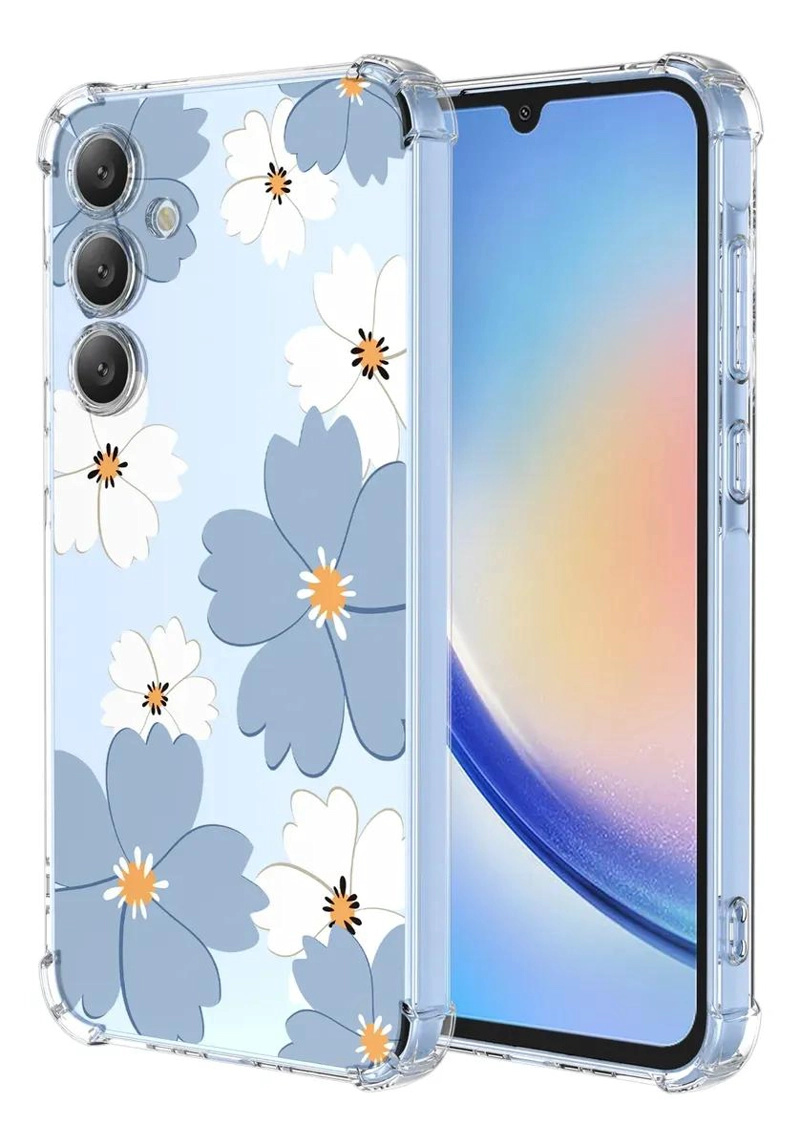 GENÉRICO CARCASA TRANSPARENTE CON FLORES PARA GALAXY A55