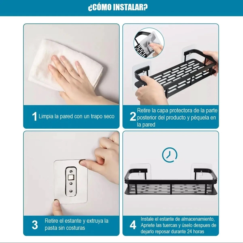 ORGANIZADOR DE DUCHA Y BAÑO CON REPISA - 4