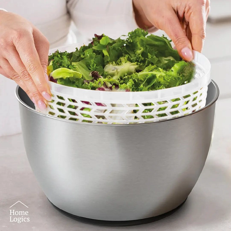 SECADOR CENTRIFUGADOR DE ENSALADA 5 LITROS ACERO INOX - 4