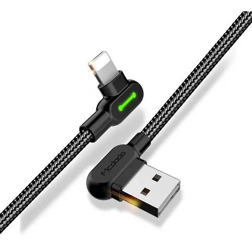 CABLE USB 1.8M PARA IPHONE CARGA RAPIDA 90º - 2