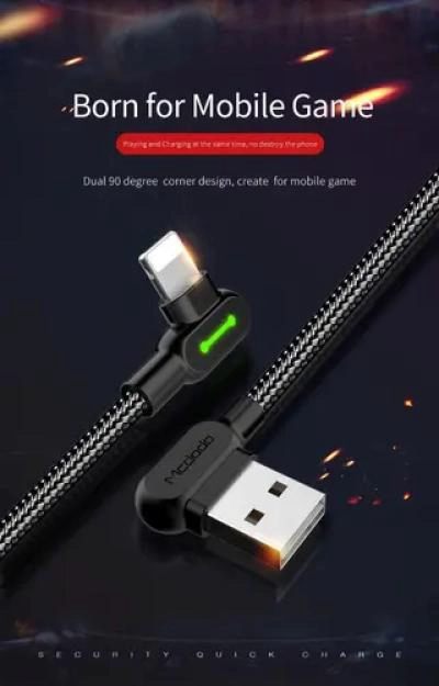 CABLE USB 1.8M PARA IPHONE CARGA RAPIDA 90º - 3