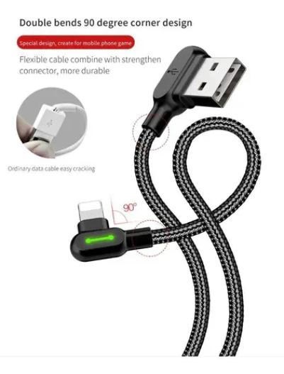 CABLE USB 1.8M PARA IPHONE CARGA RAPIDA 90º - 4