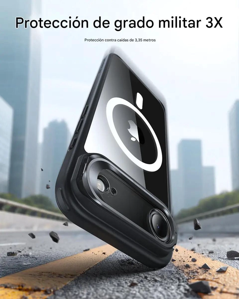 CARCASA MAGSAFE CON SOPORTE PARA IPHONE 17 - NEGRO - 3