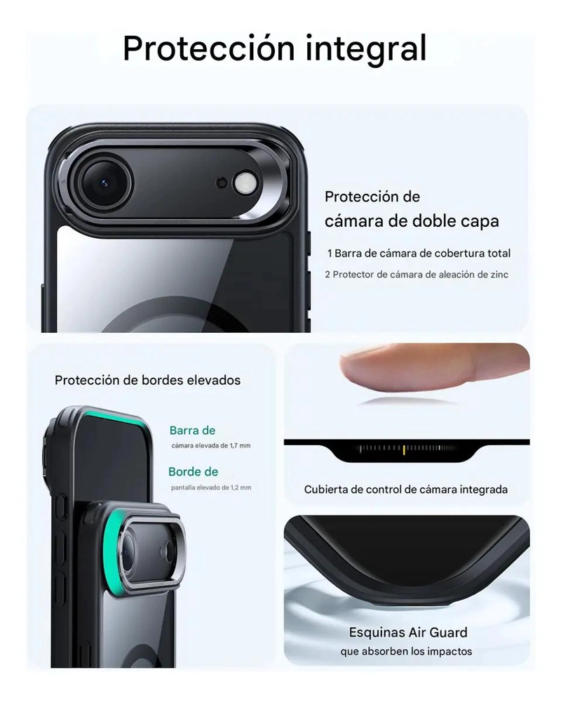 CARCASA MAGSAFE CON SOPORTE PARA IPHONE 17 - NEGRO - 4