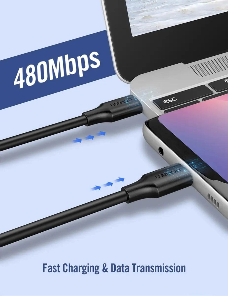 CABLE DE DATOS USB-C 2.0 A USB-C 2.0 3A 3M - 4