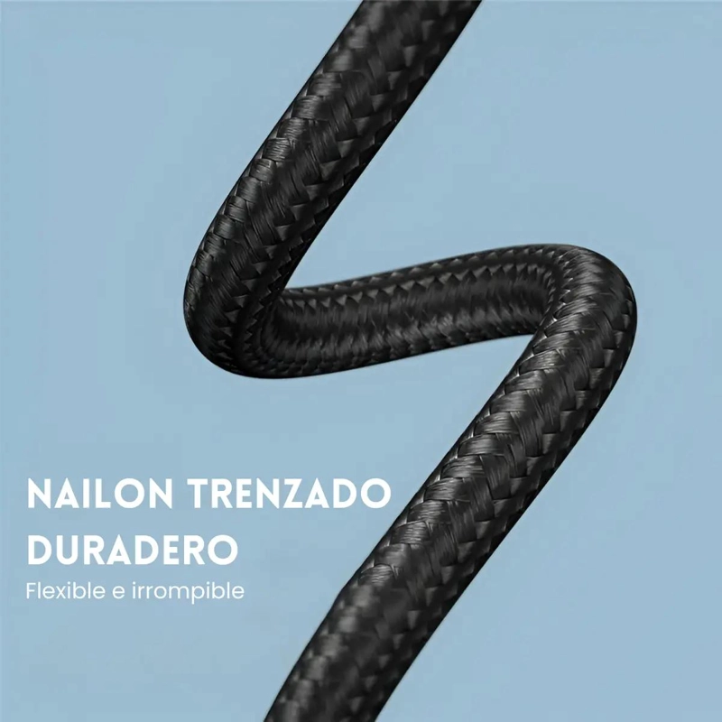 CABLE USB C 3.1 GEN 1 BLINDADO 60W NEGRO - 4