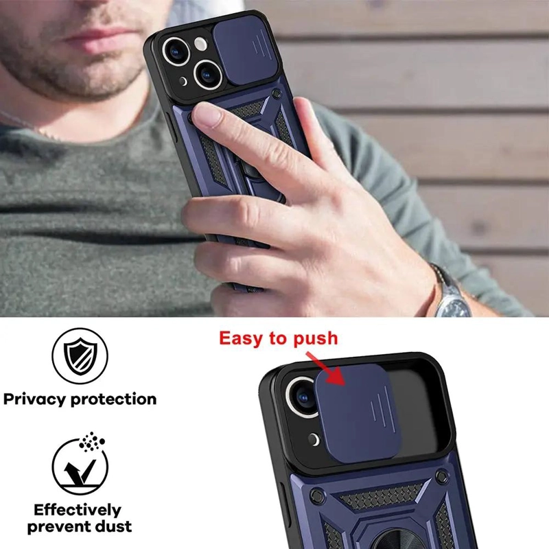 CARCASA ANTIGOLPE PARA IPHONE CON CUBRE CAMARA DESLIZABLE - 4