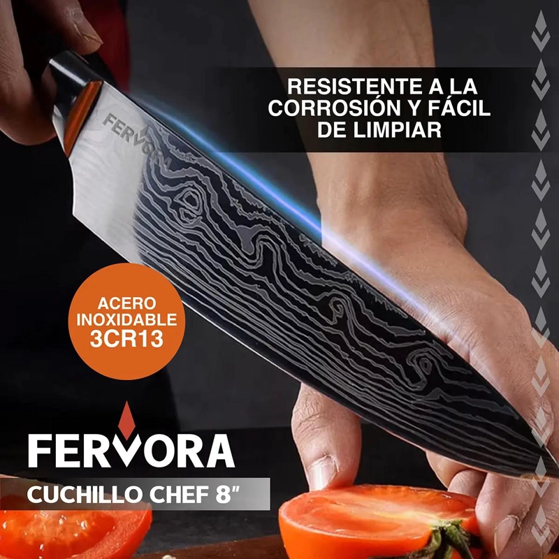 CUCHILLO CHEF 21 CM PROFESIONAL ACERO INOX - 3