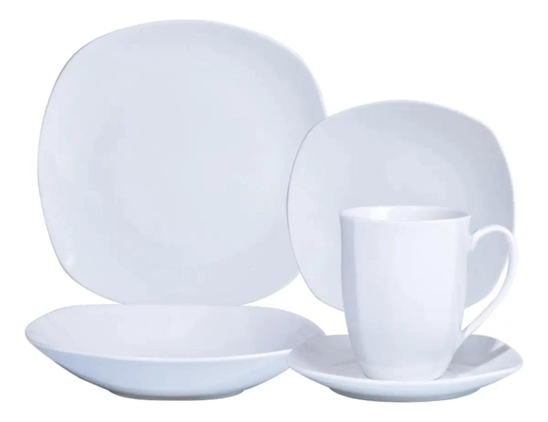 JUEGO DE VAJILLA 30 PIEZAS PORCELANA BLANCA - 1