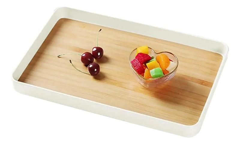 BANDEJA DE SERVIR MELAMINA GRANO MADERA 35X23CM - 1