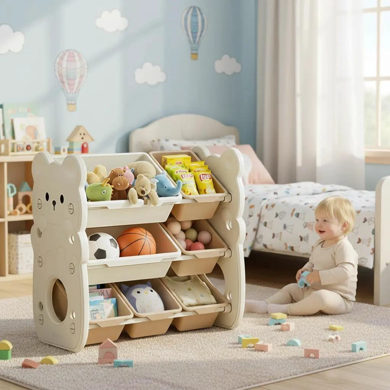 ESTANTE ORGANIZADOR INFANTIL PARA JUGUETES 67X38X66CM - 1