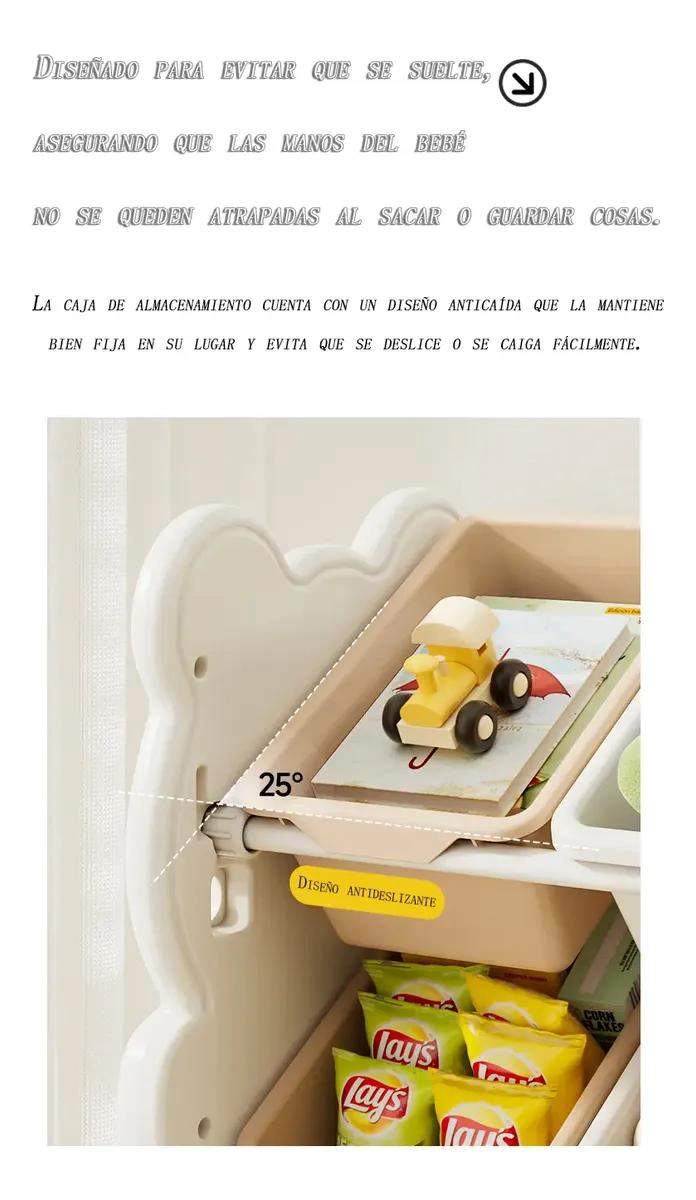 ESTANTE ORGANIZADOR INFANTIL PARA JUGUETES 67X38X66CM - 3