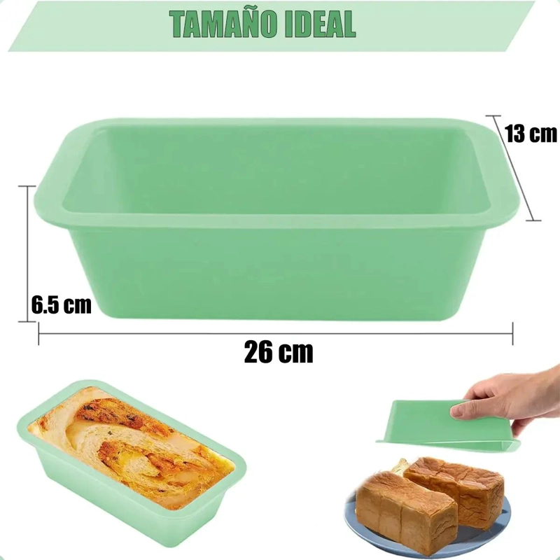 MOLDE DE SILICONA RECTANGULAR PARA PAN Y QUEQUE - 2