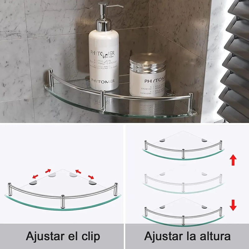 REPISAS ESQUINERAS DE VIDRIO PARA BAÑO 2 PISOS - 4