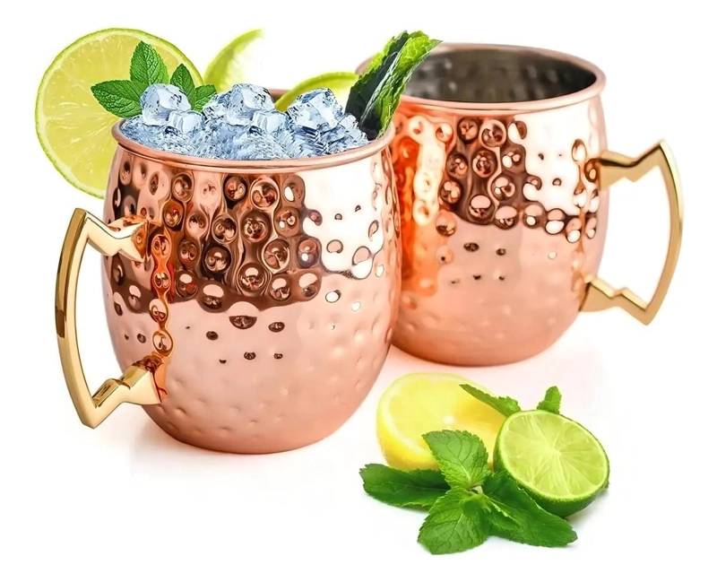 PACK 2 MUGS COBRE VASOS BAR TRAGOS - 1