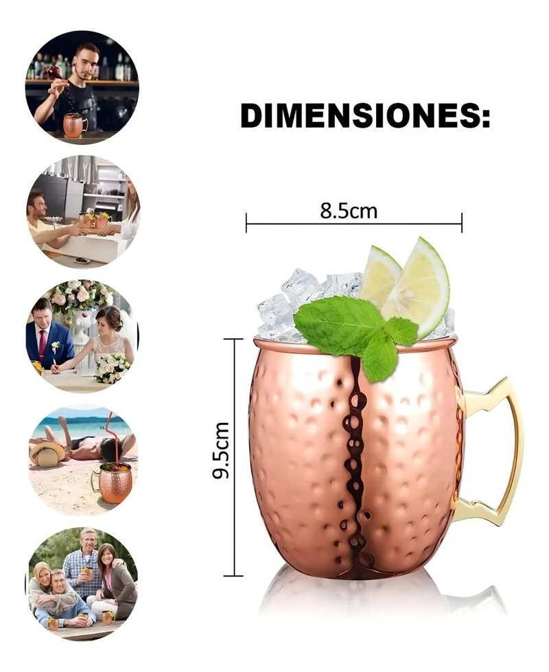 PACK 2 MUGS COBRE VASOS BAR TRAGOS - 2