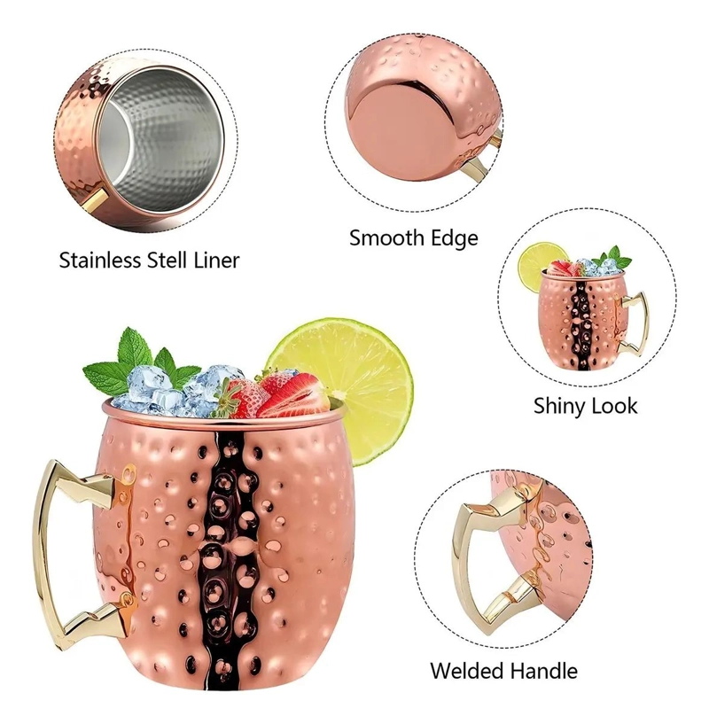 PACK 2 MUGS COBRE VASOS BAR TRAGOS - 3