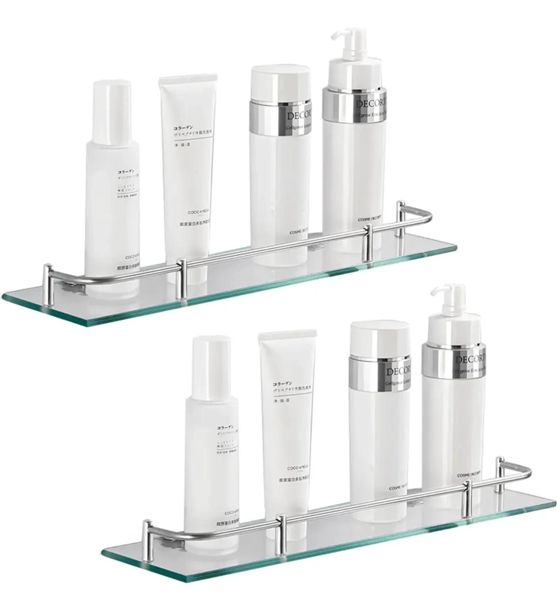 ORGANIZADOR DE DUCHA VIDRIO RECTANGULAR 2 PISOS - 1