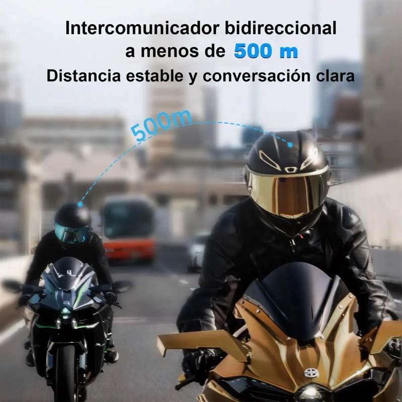 INTERCOMUNICADOR PARA CASCOS DE MOTO PAQUETE DE 2 - 3