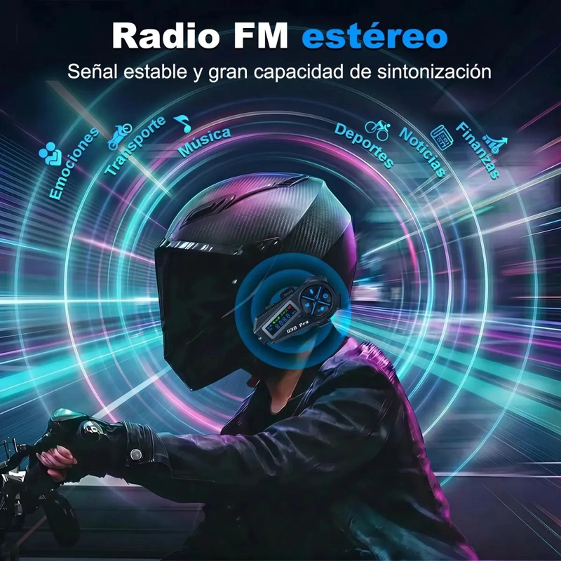 INTERCOMUNICADOR PARA CASCOS DE MOTO PAQUETE DE 2 - 4