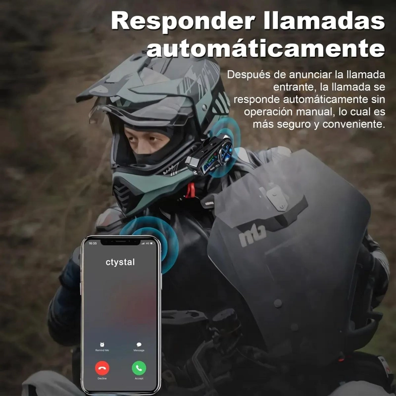 INTERCOMUNICADOR PARA CASCOS DE MOTO PAQUETE DE 2 - 5