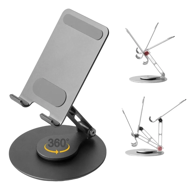 GENÉRICO SOPORTE GIRATORIO DE ALUMINIO PARA CELULAR Y TABLET