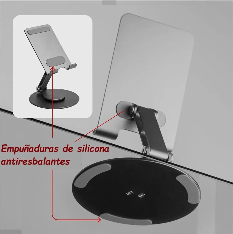 SOPORTE GIRATORIO DE ALUMINIO PARA CELULAR Y TABLET - 4