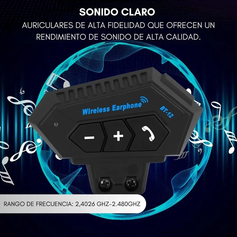 AUDIFONO INTERCOMUNICADOR BLUETOOTH PARA MOTO - 3