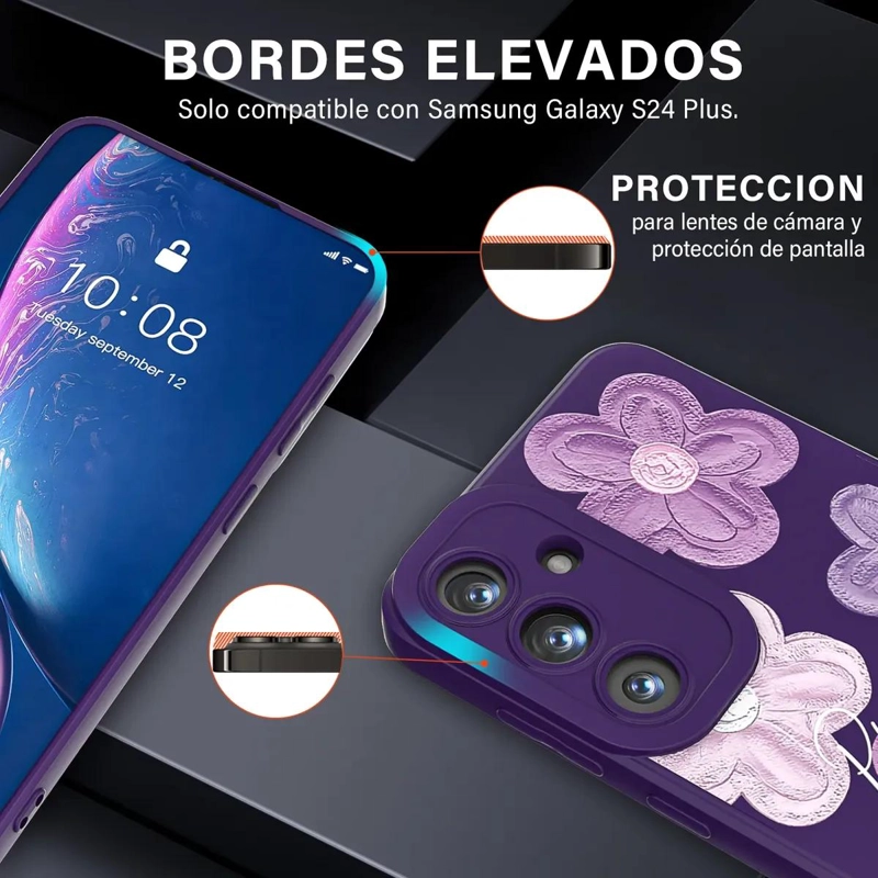 CARCASA PURPURA CON FLORES PARA SAMSUNG GALAXY S24 PLUS - 2